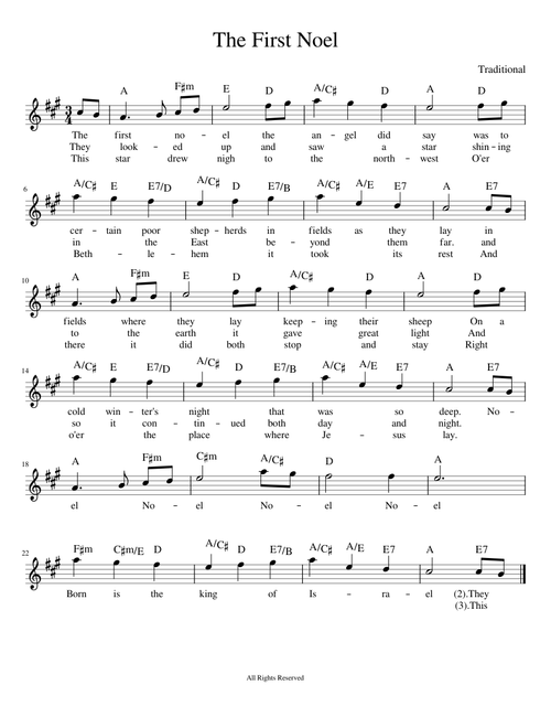 The First Noel Lead Sheet