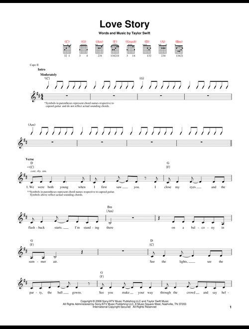 Love Story - Taylor Swift (Easy Guitar)