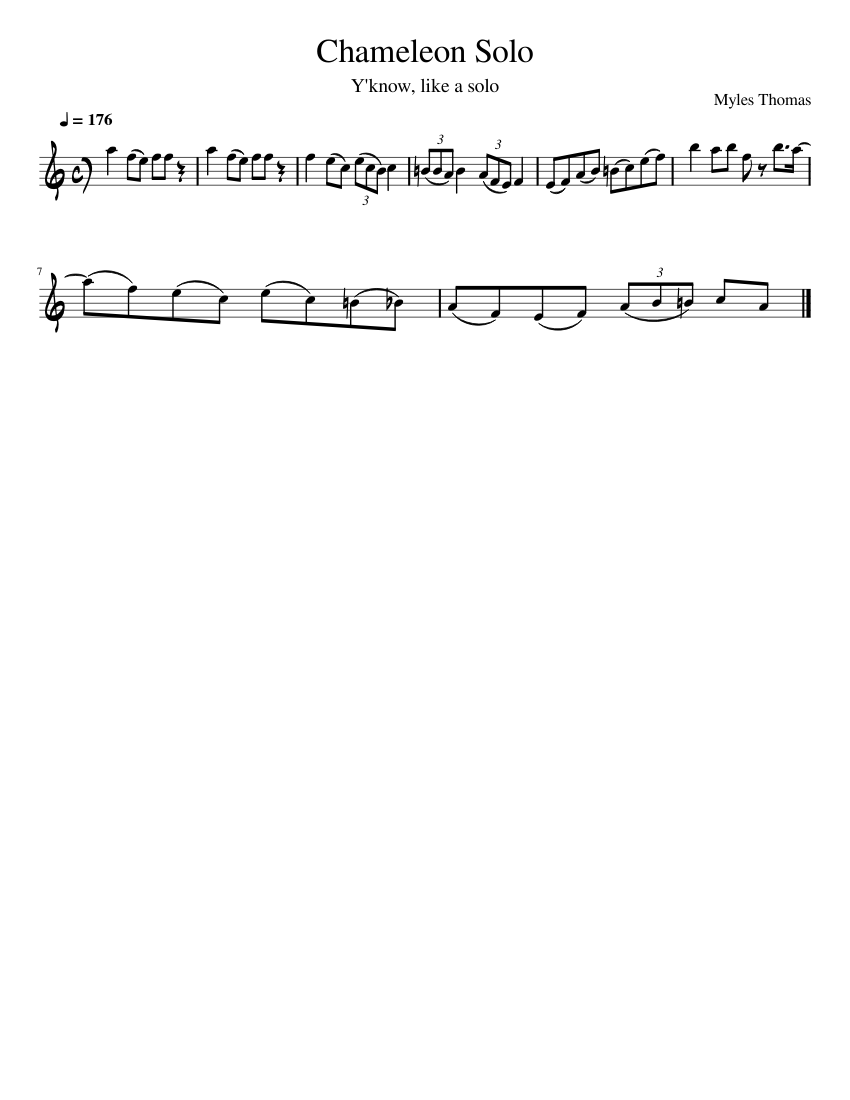 Chameleon 8 Bar Solo for Alto Sax Sheet music for Saxophone alto (Solo