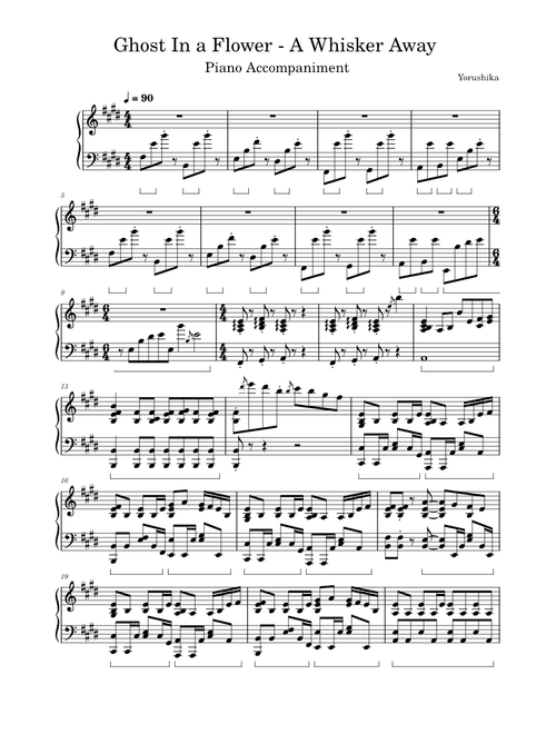 Ghost In a Flower - A Whisker Away - Piano Accompaniment
