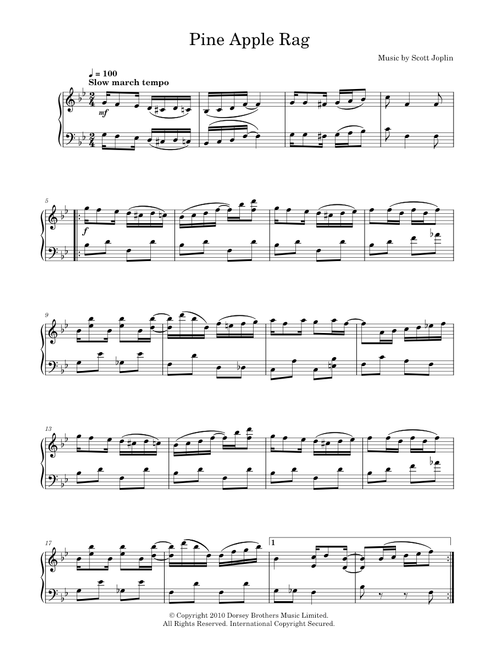Pine Apple Rag - Scott Joplin (Easy Piano)