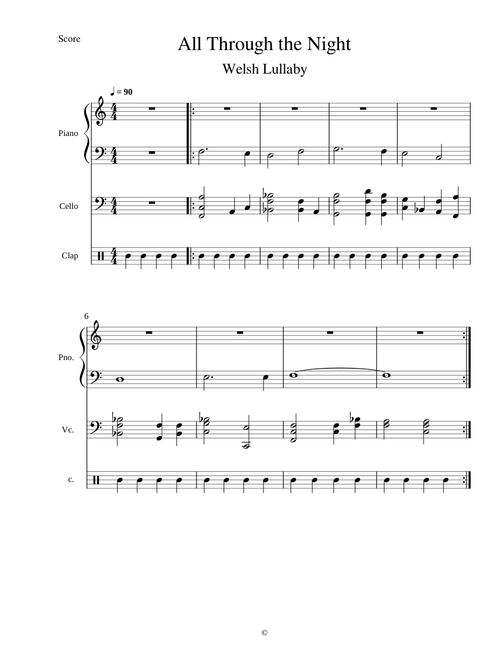 All Through the Night -- Welsh Lullaby