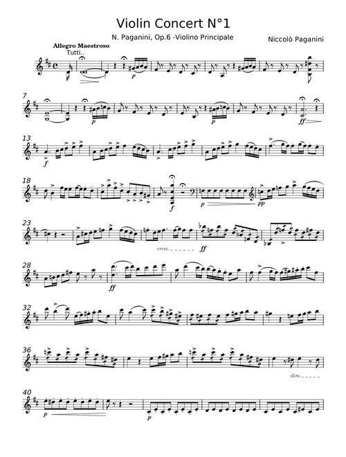 Violin Concerto No.1, Op.6 - Niccolò Paganini
