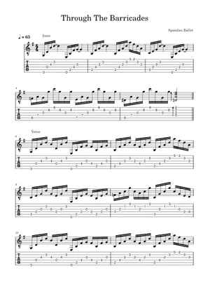 Through the Barricades – Spandau Ballet Sheet music for Through the Barricades – Spandau Ballet Sheet music for