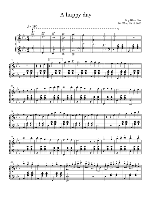 A happy day  piano  by Duy Khoa Sax