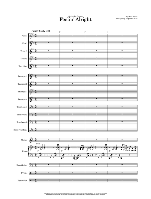Feelin' Alright (Arr. Daryl McKenzie) - Joe Cocker (Small Ensemble)