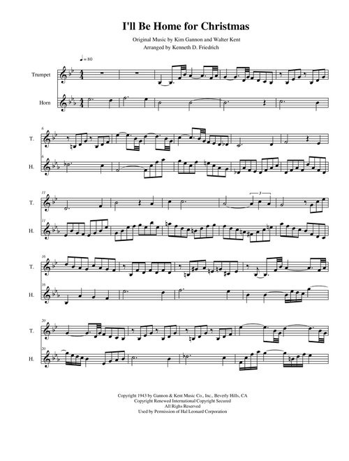 I'll Be Home For Christmas (Arr. Kenneth D. Friedrich) - Rascal Flatts (Instrumental Duet)