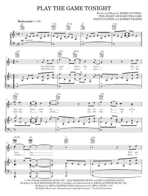 Play the game tonight - Kansas (Piano-Vocal-Guitar)