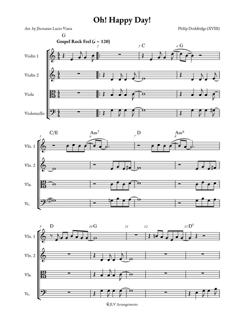 Oh, Happy Day (Arr. Jhonatan Lucio Viana) - Religious (String Quartet)