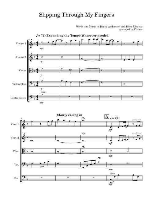 Slipping Through My Fingers – Unknown author