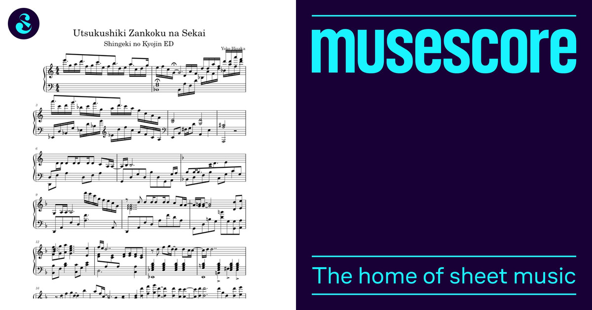 Utsukushiki Zankoku na Sekai – Shingeki no Kyojin Sheet Music for