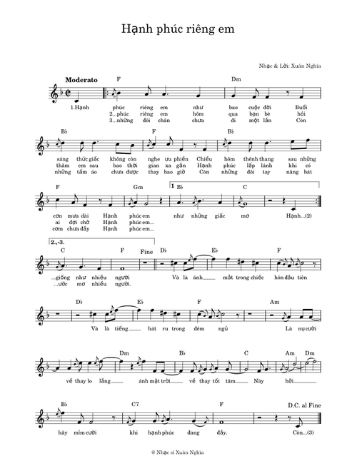 Hạnh phúc riêng em – Xuân Nghĩa