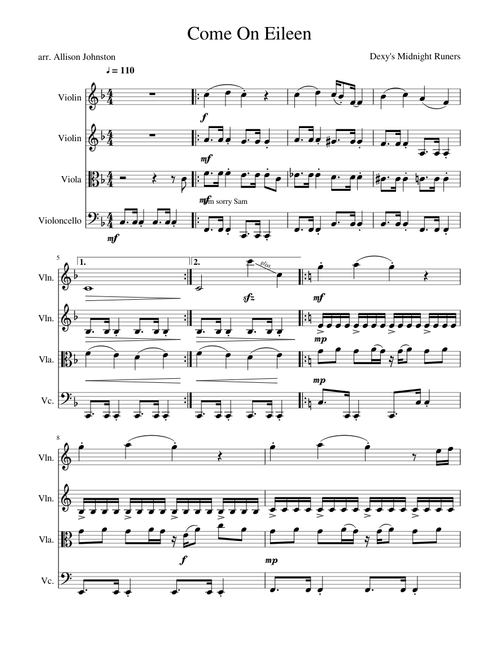 Come On Eileen - String Quartet