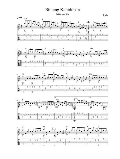 Bintang Kehidupan - Gitar Fingerstyle