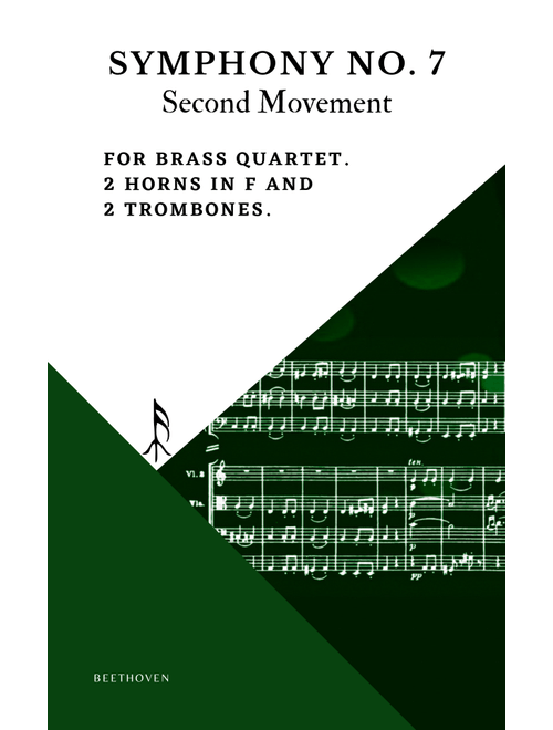 Beethoven Symphony 7 Movement 2 Allegretto for Brass Quartet 2 Horn in F 2 Trombone (Arr. Woods Only) (Small Ensemble)