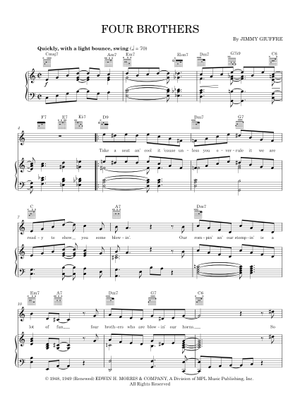 Four Brothers - Woody Herman Sheet Music for Piano, Trombone