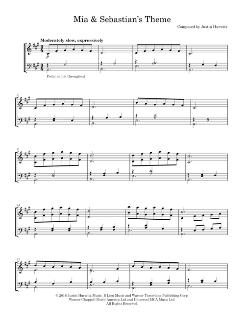 Mia and Sebastian's Theme - La La Land (Solo)
