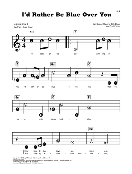 I'd Rather Be Blue Over You (from Funny Girl) - Barbra Streisand (E-Z Play Today)