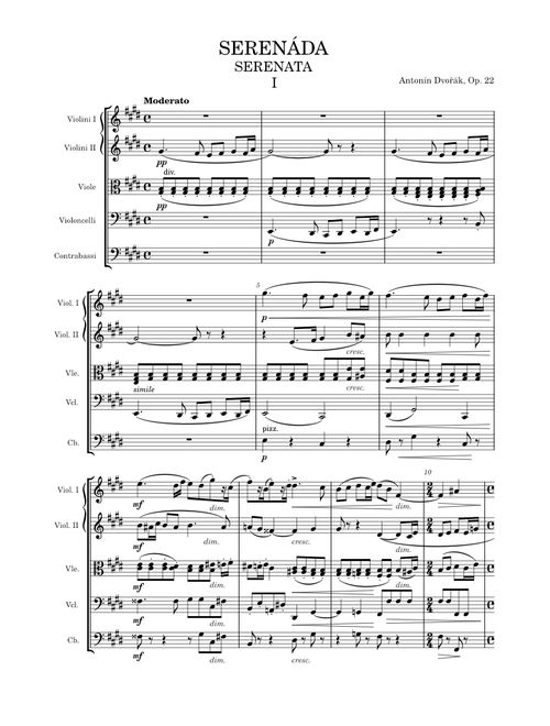 Serenade for Strings, Op.22 I. Moderato – Antonín Dvořák