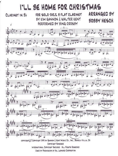 I'll Be Home For Christmas (Arr. Bobby Hesch) - Rascal Flatts (Clarinet Solo)