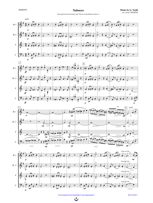 Nabucco - Chorus and Overture (excerpt) (Arr. Josef STASTNY) - Giuseppe Verdi (Brass Ensemble)