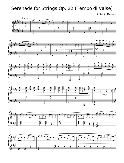 Serenade for Strings, Op.22 - Antonín Dvořák