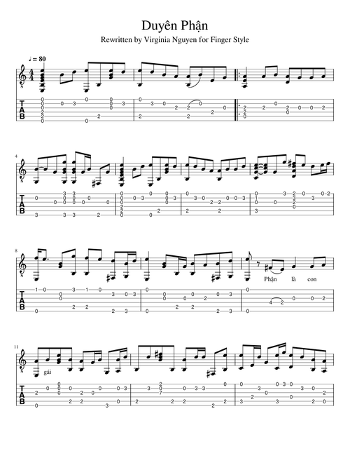 Duyên Phận - Fingerstyle