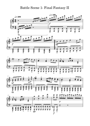Final Fantasy II Main Theme - Nobuo Uematsu Sheet Music for Piano
