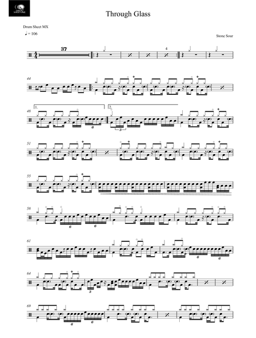 Through Glass (Arr. Drum Sheet MX) - Stone Sour (Drums)