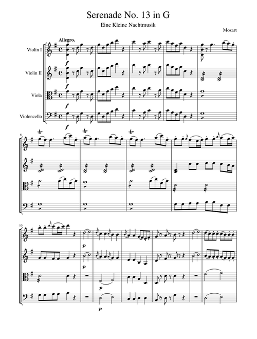 Serenade No. 13 in G "Eine Kleine Nachtmusik" K525