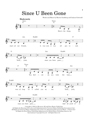 Play Official version of Since u been gone Sheet Music by Kelly
