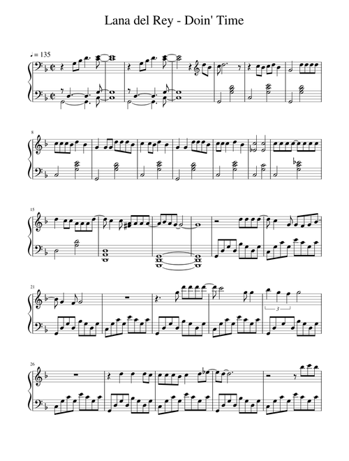 Lana Del Rey - Doin' Time (piano cover)