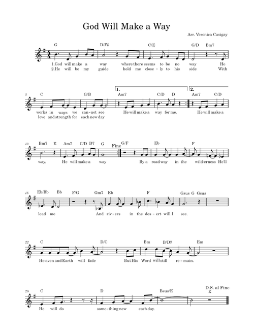 God will make a way – Don Moen God Will Make A Way (LEAD SHEET) - Don Moen