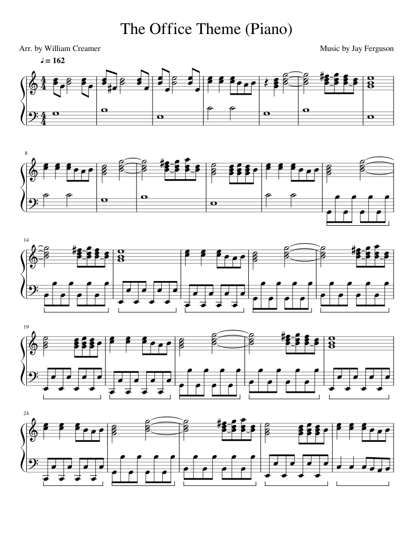 The Office Theme (Piano) Sheet music for Piano (Solo)