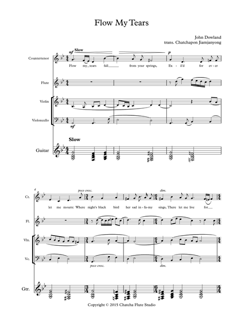 Flow My Tears (Arr. Chatchapon Jiamjanyong) - John Dowland (Small Ensemble)