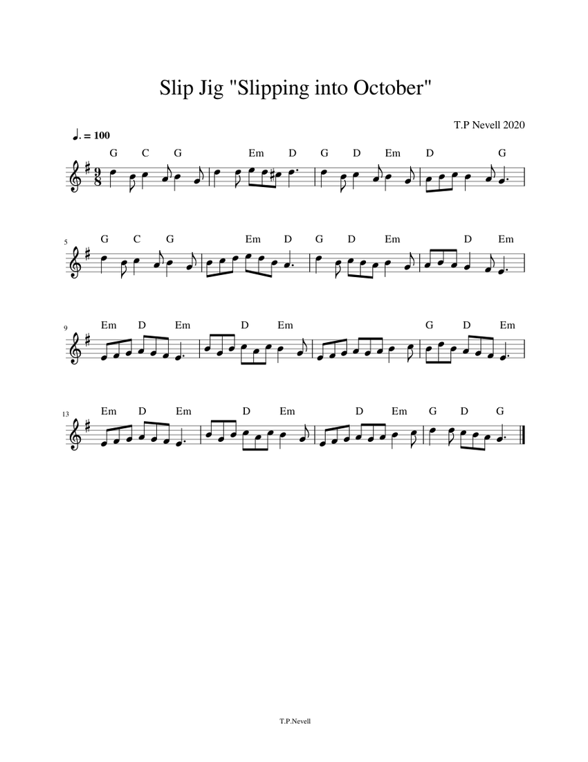 Slip_Jig__Slipping_into_October_ Sheet music for Piano (Solo