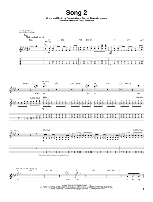 Song 2 - Blur (Guitar Tab)