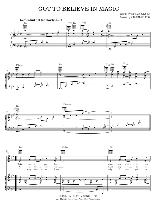 Got To Believe In Magic - Charles Fox, Norman Gimbel, The Monkees (Piano-Vocal-Guitar)
