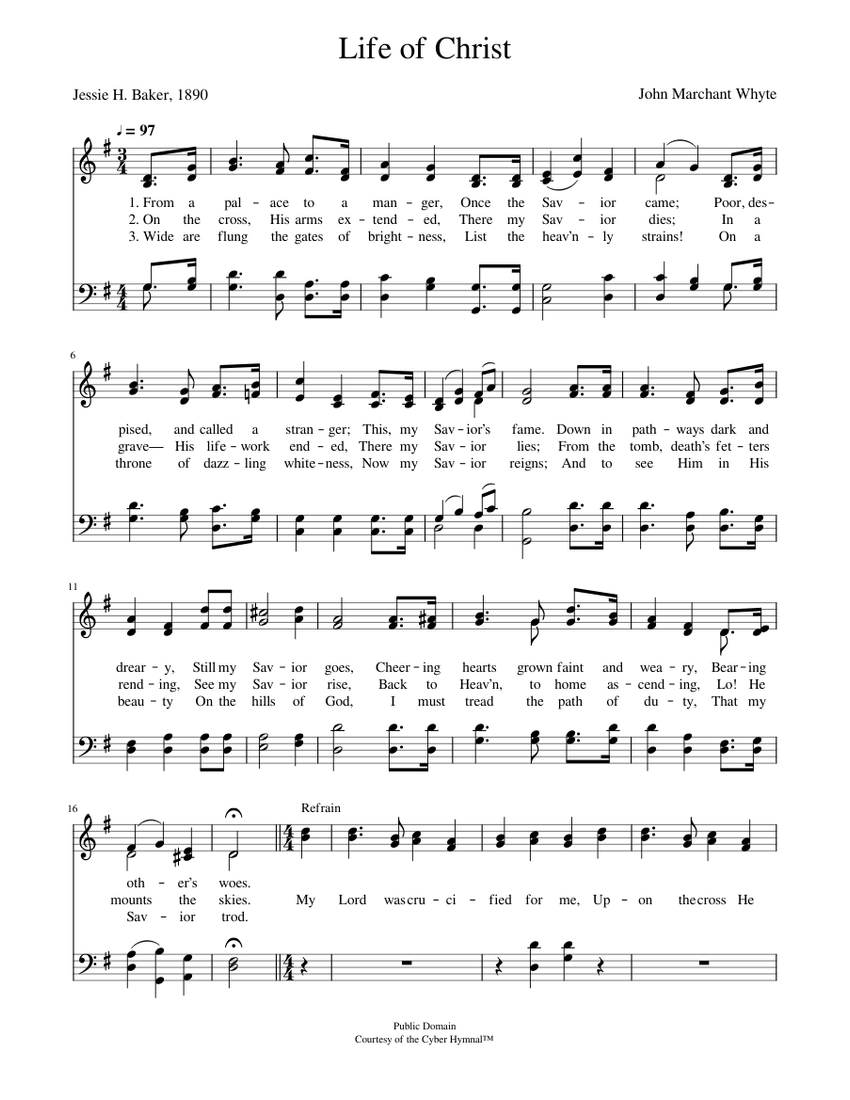 Life of christ - John M. Whyte Sheet music for Piano (Piano Duo ...