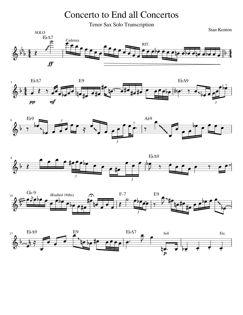 Concerto to End all Concertos Tenor Sax Solo Transcription (Draft 1