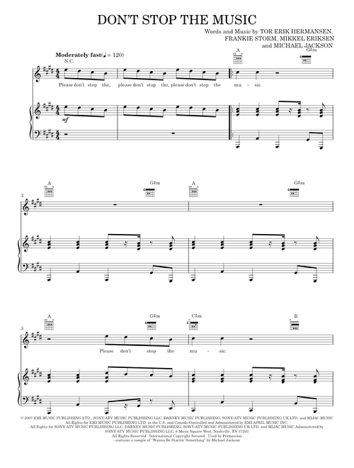 Don't Stop The Music - Anna Kendrick, Pitch Perfect Movie, Rihanna (Piano-Vocal-Guitar)