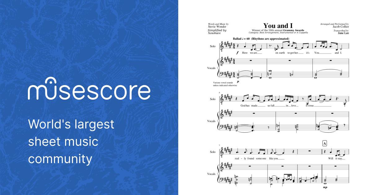 T, tt.. – Jacob Collier Sheet Music for Piano (Solo) Easy