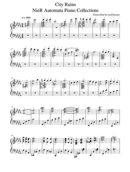 City Ruins - NieR Automata Piano Collections