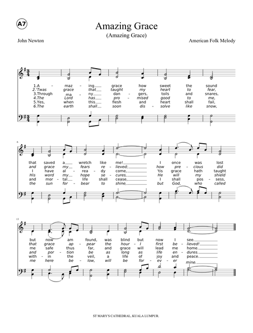 Amazing Grace; SATB