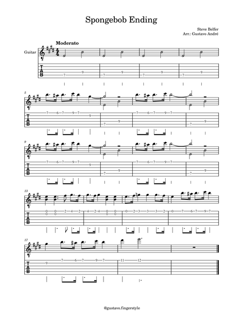 Spongebob Ending (Arr. Gustavo André) (Solo Guitar)