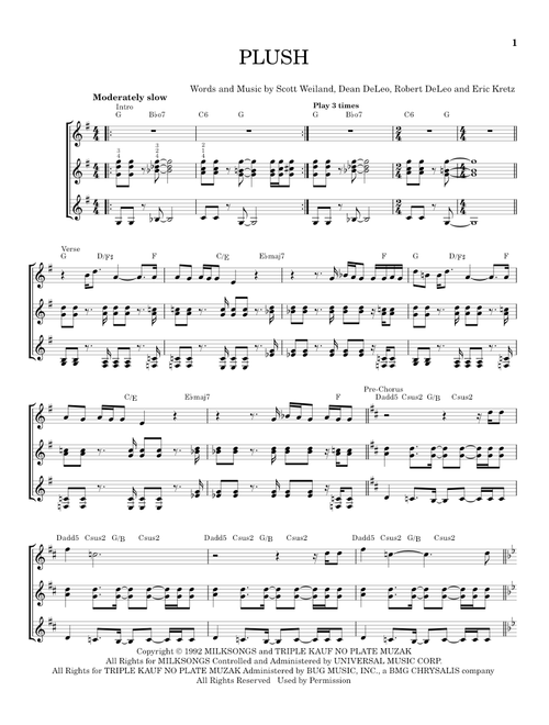 Plush - Stone Temple Pilots (Guitar Ensemble)