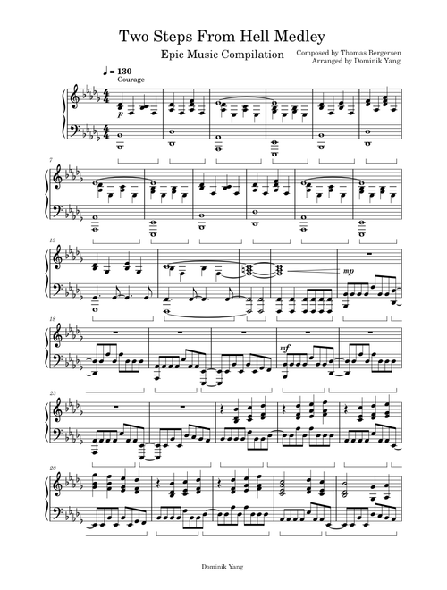 Two Steps From Hell Medley Piano Solo