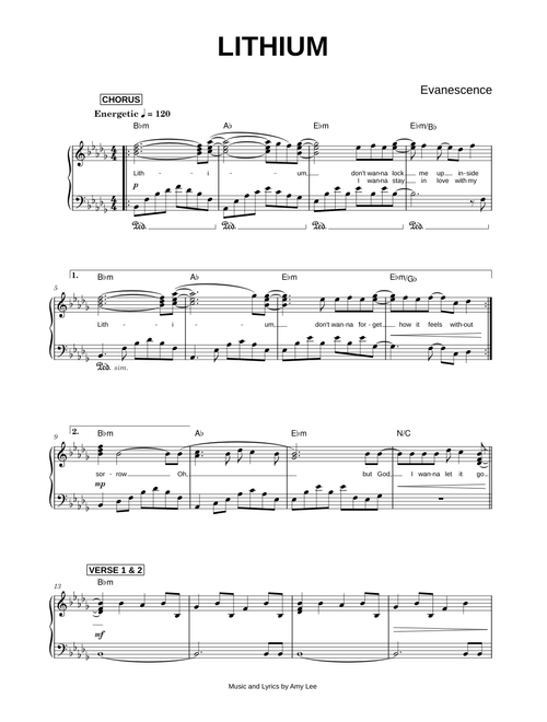 Lithium - Evanescence (Piano)