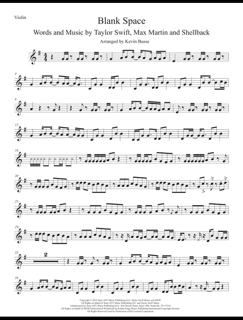 Blank Space (Arr. Kevin Busse) - Taylor Swift (Violin Solo)