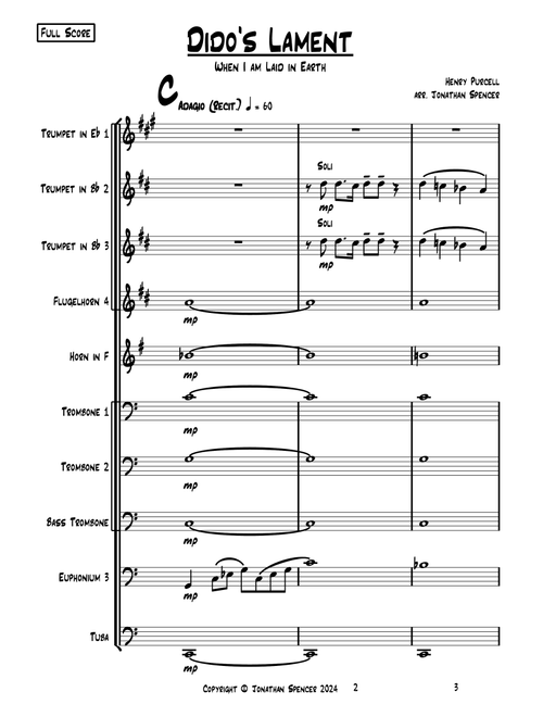 Dido's Lament: When I am Laid in Earth (Arr. Jonathan Spencer) - Henry Purcell (Brass Ensemble)